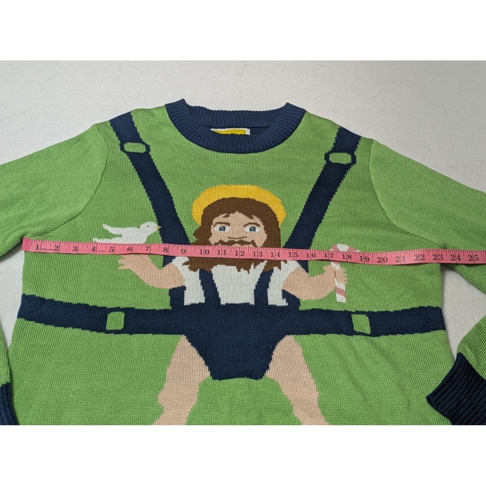 Tipsy Elves Sweater Mens XL Green Sweet Baby Jesus Ugly Christmas Easter - Picture 10 of 12